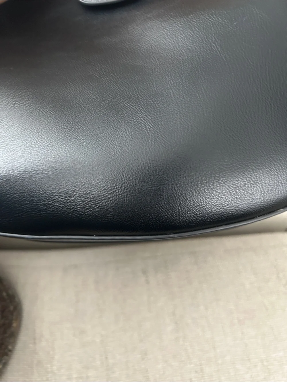 Madison West Black Leather Hobo with Gold Accent